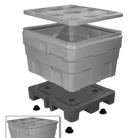 Bulk Container - Red - Stencil (2) - Lockable Lid